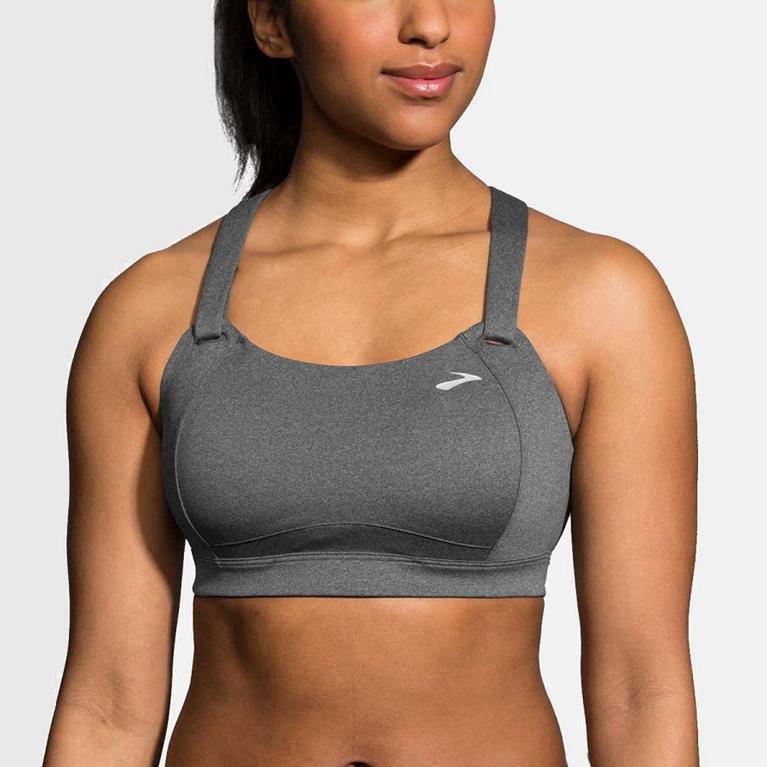 Brooks Women's Juno Sports Running Bra Singapore - Grey (68475-DCWN)